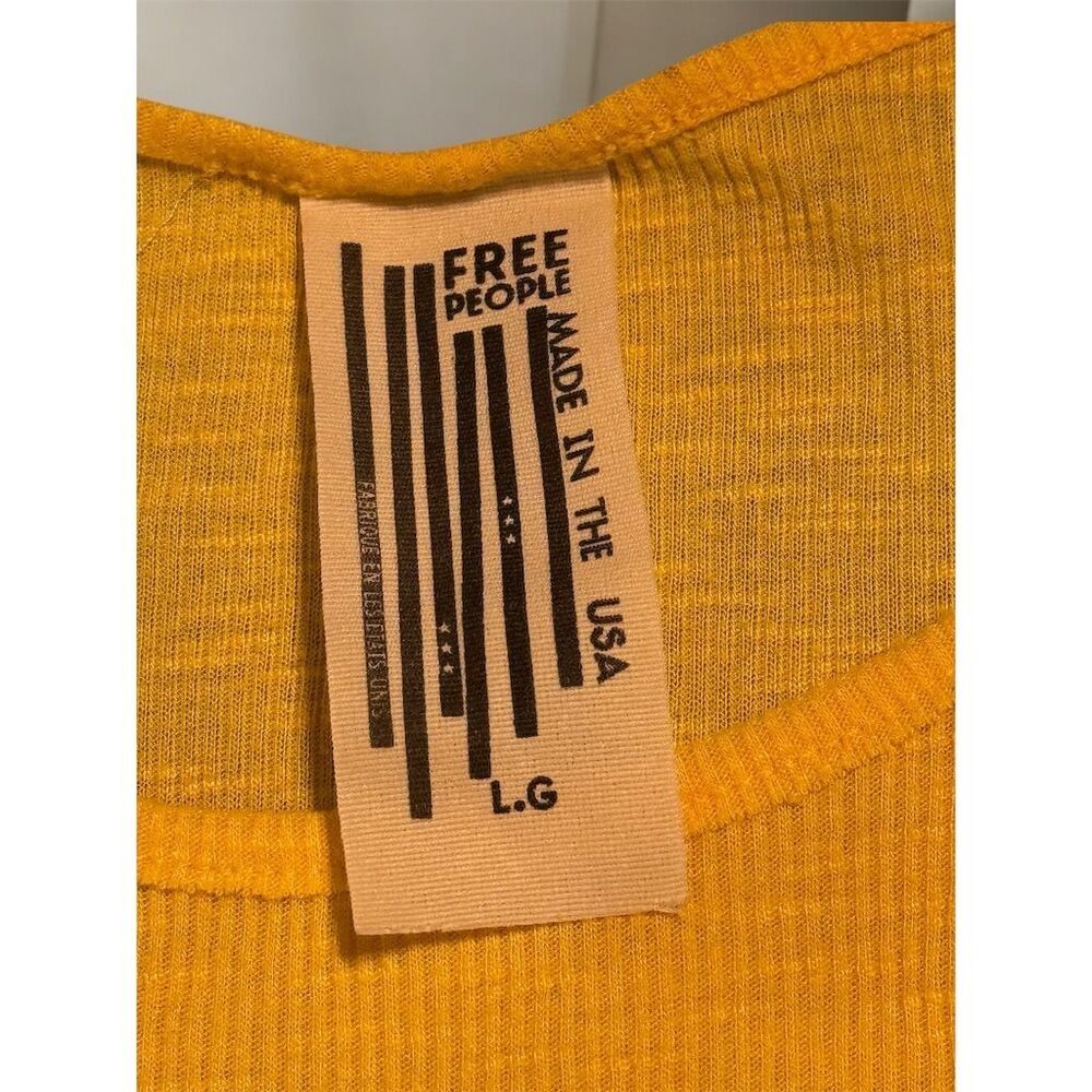 Free People Women's High Neck Sleeveless Tank Top Sexy & Stylish Yellow Large - Picture 4 of 6